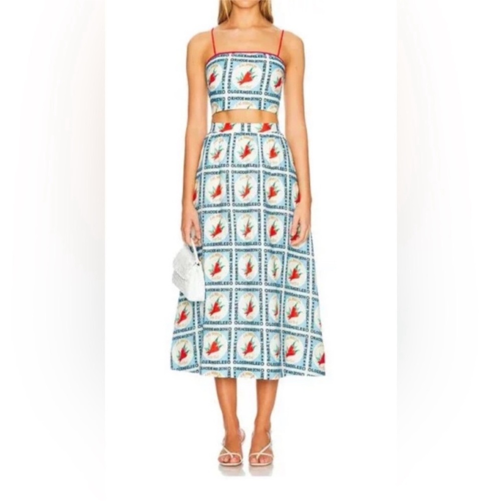 RHODE NWT Chili Pepper Crop Top + Skirt Set